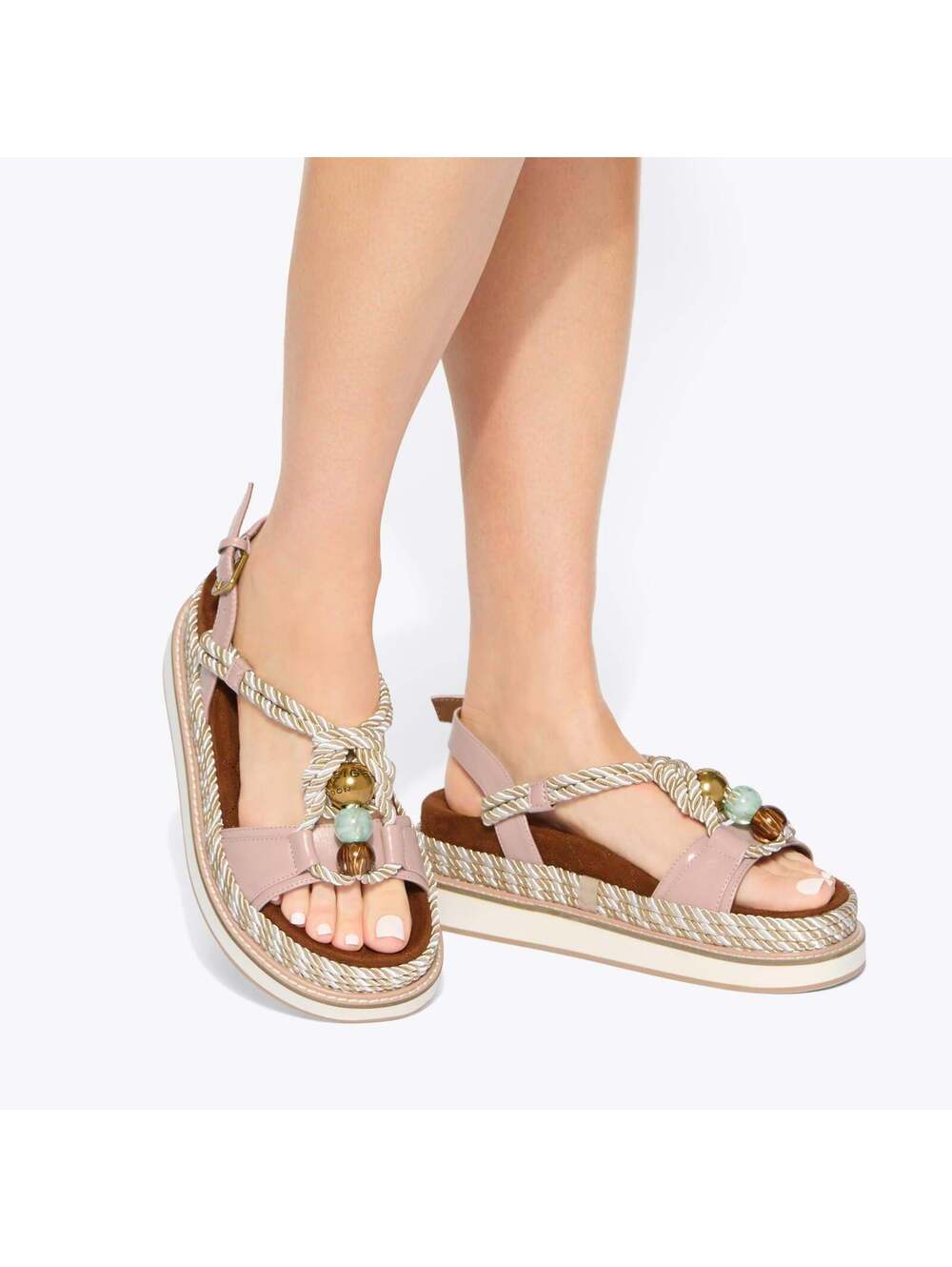 Kurt Geiger Orson Rope Pale Pink Leather Sandal EU 39 / US 8
